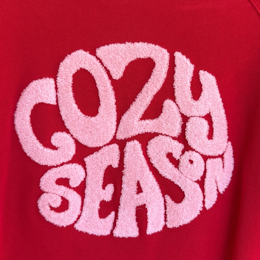 J Crew Cozy Season Red Pullover Sweatshirt Size Small - Picture 6 of 13